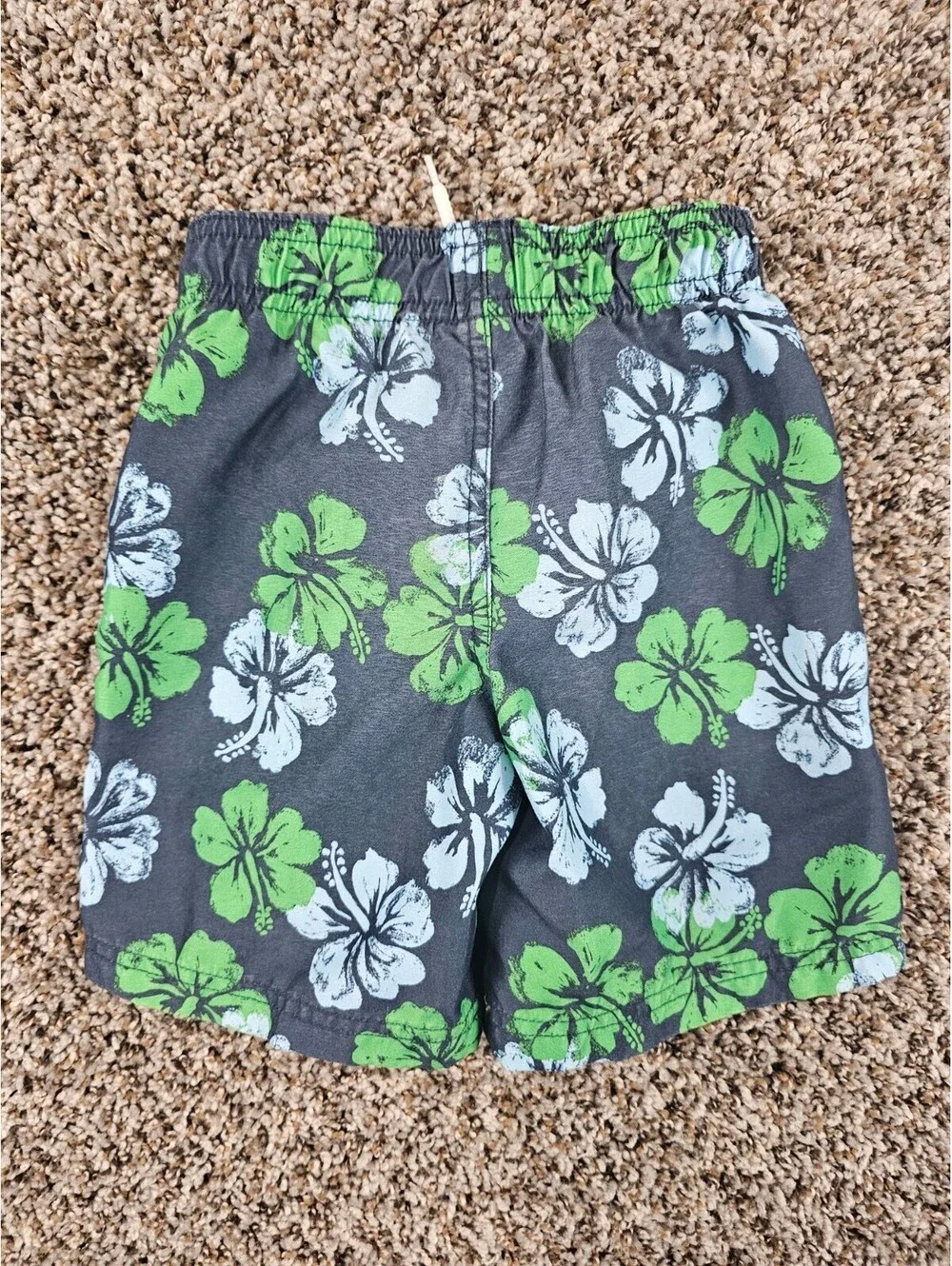 Disney Toddler Boys Sz 3T Swim Trunks Swimsuit Mickey Mouse Blue Green Floral